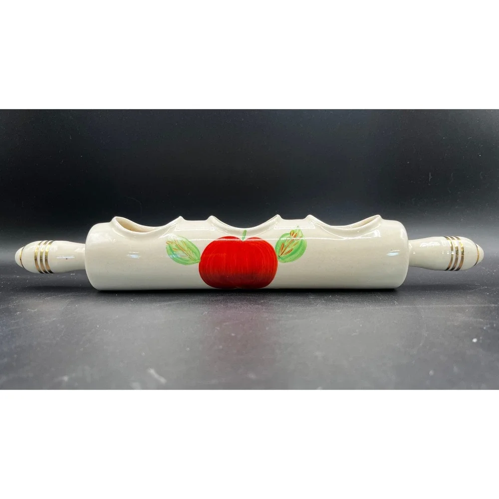 Vtg Gash Family Hand Painted‎ Ceramic Rolling Pin Planter Vase Wall Pocket 13